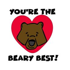 You're the Beary Best! Woodland Bear cut file