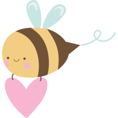Bee Holding Heart Happy Valentine's Day - SVG