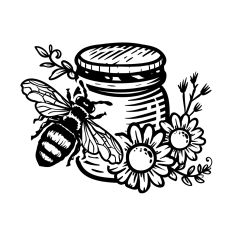 Bee with Honey Jar