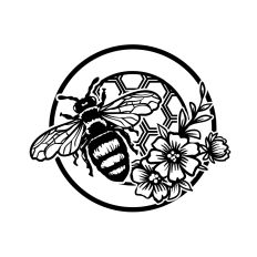 Bee and Honeycomb Round Label