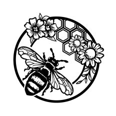 Bee and Honeycomb Round Label