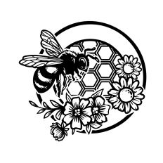 Bee and Honeycomb Round Label