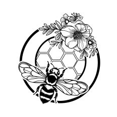 Bee and Honeycomb Round Label