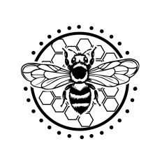 Bee and Honeycomb Round Label