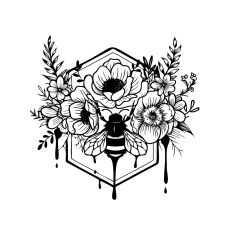 Bee and Floral Hexagon