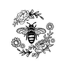 Bee with Floral Wreath