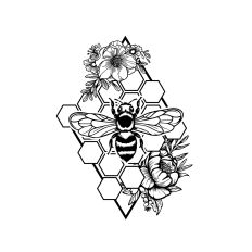 Bee with Geometric Flowers