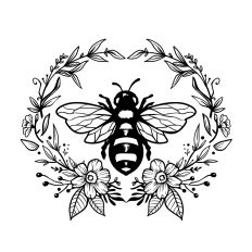 Bee with Laurel Frame