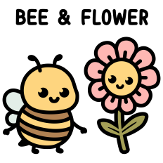 Cute Bee and Flower