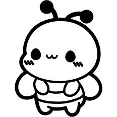 cute bee lineart