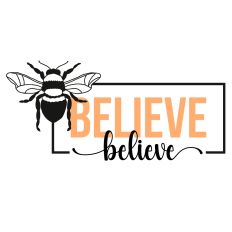 Believe Bee Framed Word