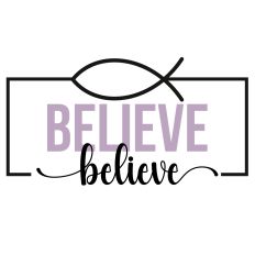 Believe Fish Framed Word