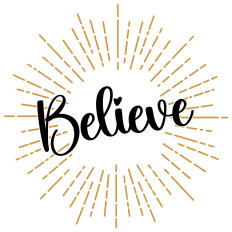 Believe Word Art Decal | Christian Iron-On SVG | Faith T-Shirt Design