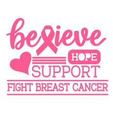 Believe Hope - Breast Cancer Ribbon