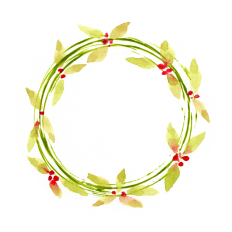 Watercolor Berry Wreath