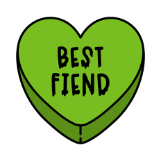 Best Fiend Candy Heart SVG | Halloween Clipart