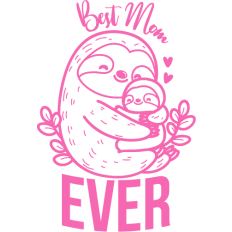 best mom ever cute sloth pink