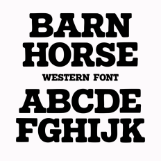 BFC Barn Horse Chunky Block Western Cowgirl Font