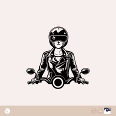 Biker Babe Silhouette