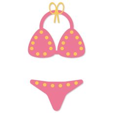Pink Polka Dot Bikini, Cute Summer Swimwear Design