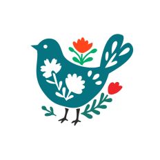 Bird scandi folk style