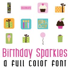 Birthday Sparkles Full Color Font