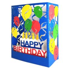 Birthday Balloons Shadow Box Card