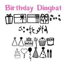 Birthday Dingbat Font
