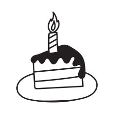 Piece of cake with candle