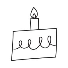 Stylized cake line art