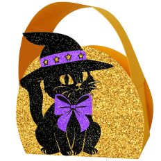 Cute Halloween Black Cat Trick or Treat Bag SVG