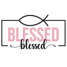 Blessed Fish Framed Word