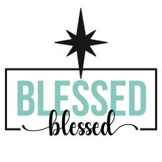 Blessed Christmas Star Framed Word