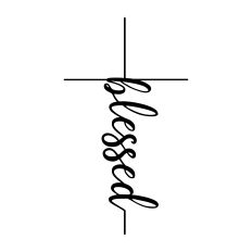 Blessed Cross Thin SVG Quote