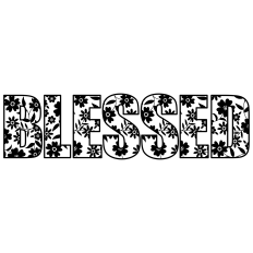 Blessed Floral Text – Christian SVG DXF PNG
