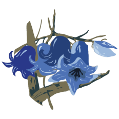 Blue Bells Flowers and Grass | Layered Cut File