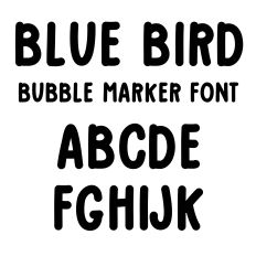 Blue bird bubble marker font