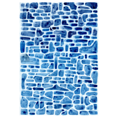Watercolor Blue Bricks