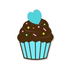 Cupcake Cut File with Sprinkles and Heart