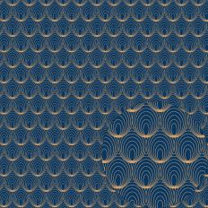 BLUE DOWNWARDS SCALLOPS ELEGANT ART DECO - RABEA
