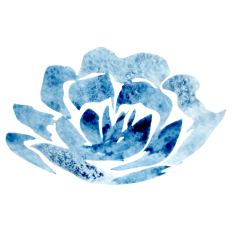 Watercolor Blue Flower