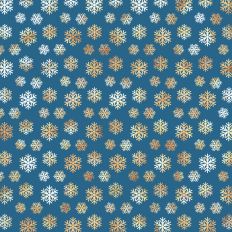 Navy Blue and Gold Foiled Snowflake Background