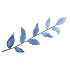 Watercolor Blue Leaves