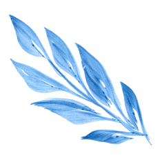Watercolor Blue Leaves