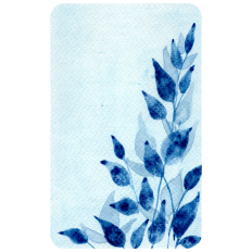 Watercolor Blue Leaves