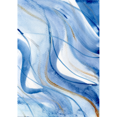 Watercolor Blue Waves Pattern