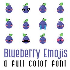 Blueberry Emojis Full Color Font