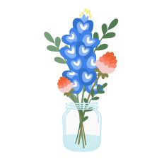 Bluebonnet Jar Floral Arrangement