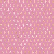 Blush and Gold Foiled Christmas Tree Background Pattern