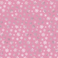 Blush and Silver Foiled Snowflake Background Pattern